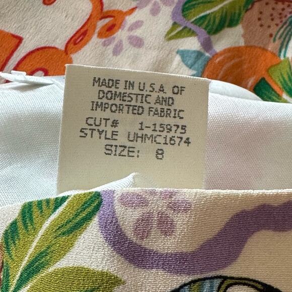 Vintage David Meister Aloha Hawaii Hula Summer Dress 100% Silk Neimans Size 8 - Picture 10 of 15